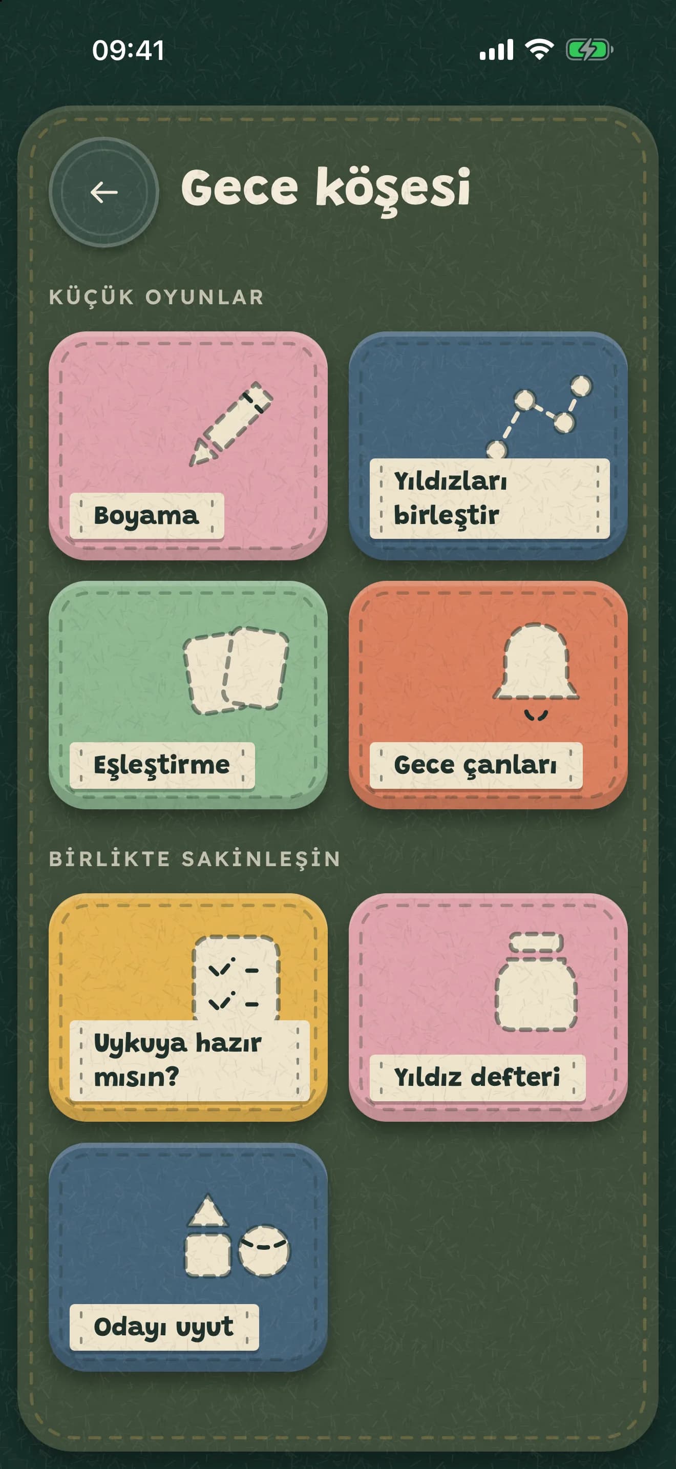 Gece köşesi: dört küçük oyun ve birlikte sakinleşmek için üç ritüel
